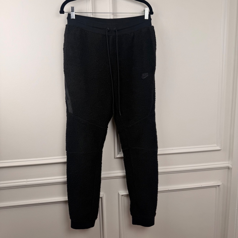 Nike Sportswear Tech Fleece Sherpa Joggers Mens Medium Black CU4483-010